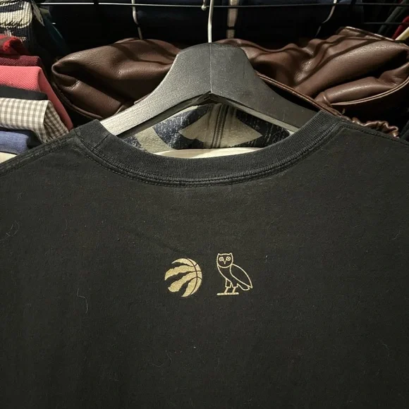 OVO Black Raptors Short Sleeve Tee with Red Lettering - Picture 5 of 5